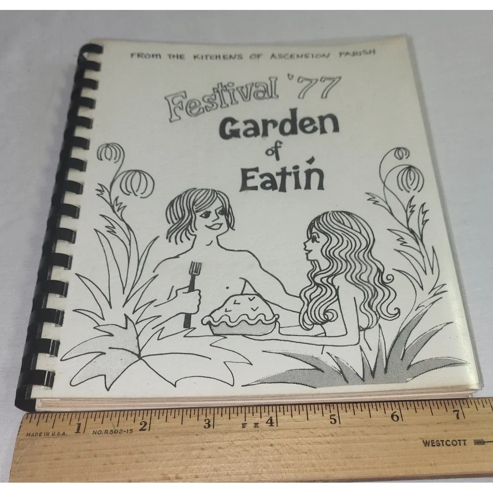 Church of the Ascension Recipe Book Virginia Beach VA Vtg 1977 Risque Adam & Eve